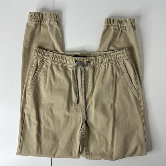 Aeropostale Stretch Jogger Khaki Pants Mens Sz S Tan Drawstring Pull On Casual - Picture 12 of 12